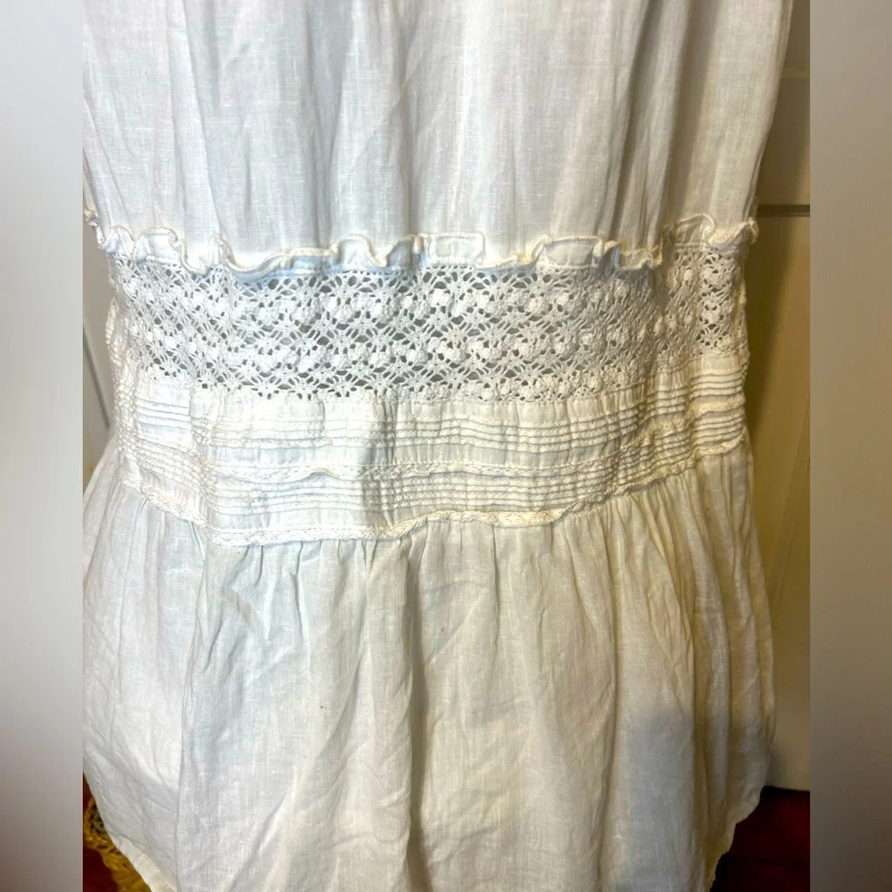 Old Navy Cotton/Linen Blend White Maxi Halter Dress, XL - Picture 4 of 6